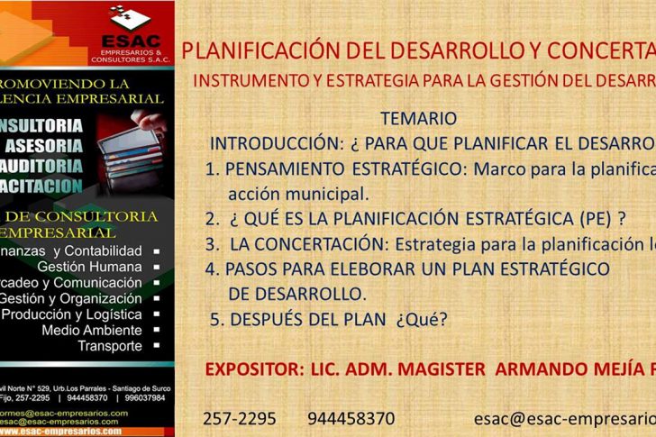 PLANIFICACIÓN DEL DESARROLLO Y CONCERTACIÓN INST